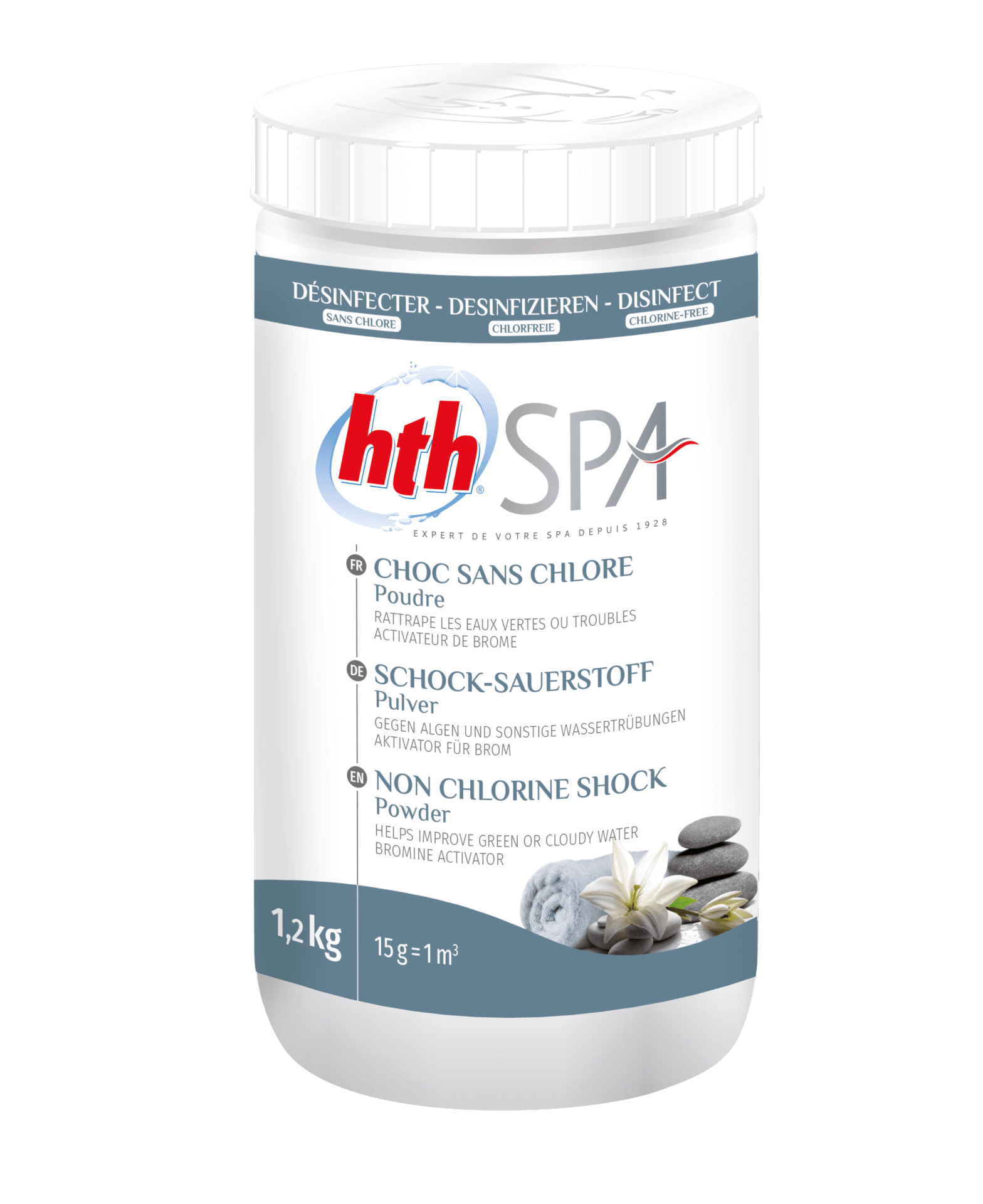 hth Spa SHOCKSAUERSTOFFPULVER, Dose à 1,2 kg