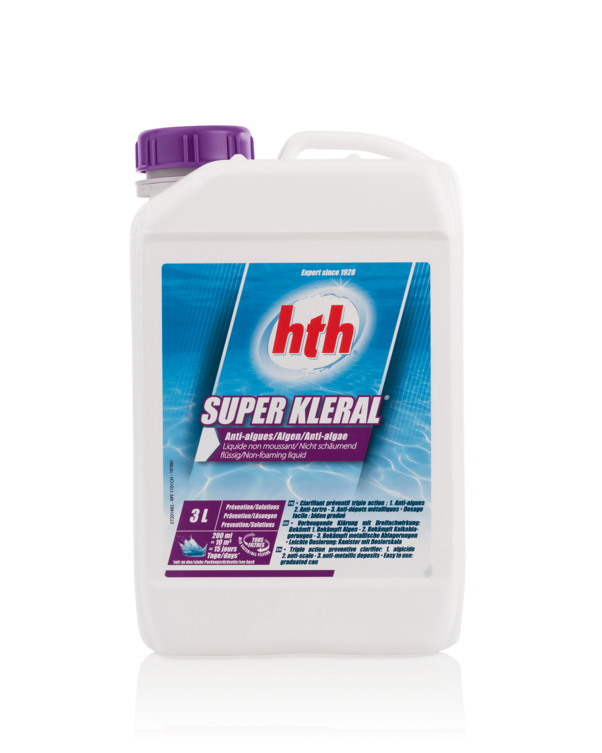 hth SUPER KLERAL (Wasserklärer mit 3-fach Wirkung), Kanister à 3 Liter