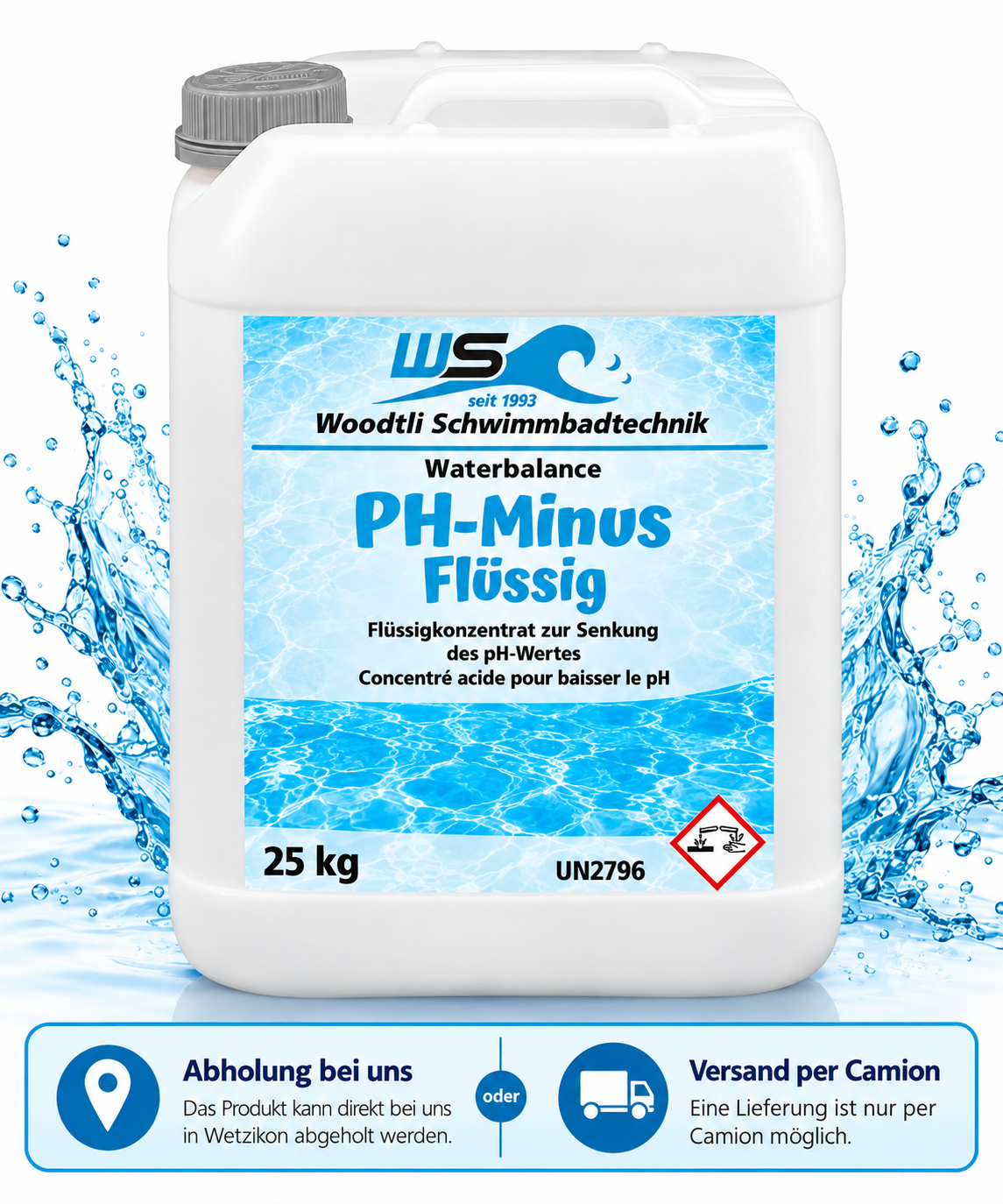 Woodtli pH-Minus flüssig Kanister à 25 kg