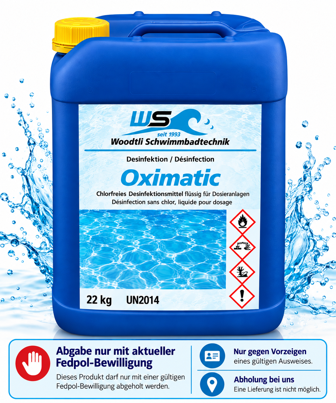 Woodtli Oximatic Kanister à 22 kg (Bewilligungspflicht)
