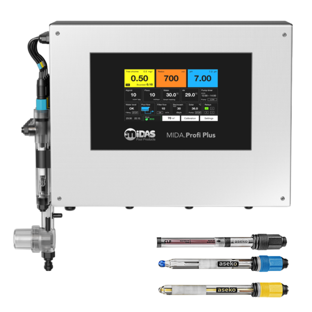 MIDAS MIDA.Profi Plus Mess- und Regelanlage mit Touch-Display und Aseko-Sonden